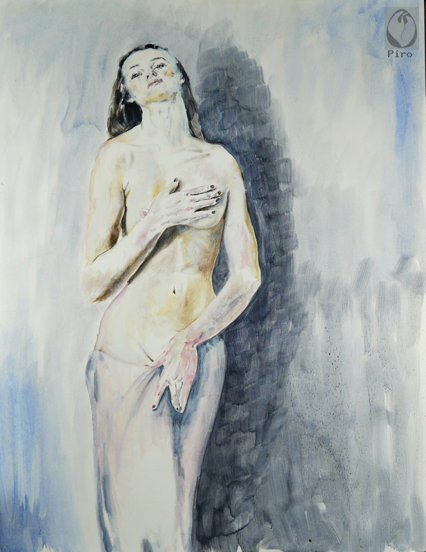 oil on paper - olio su carta di Piro